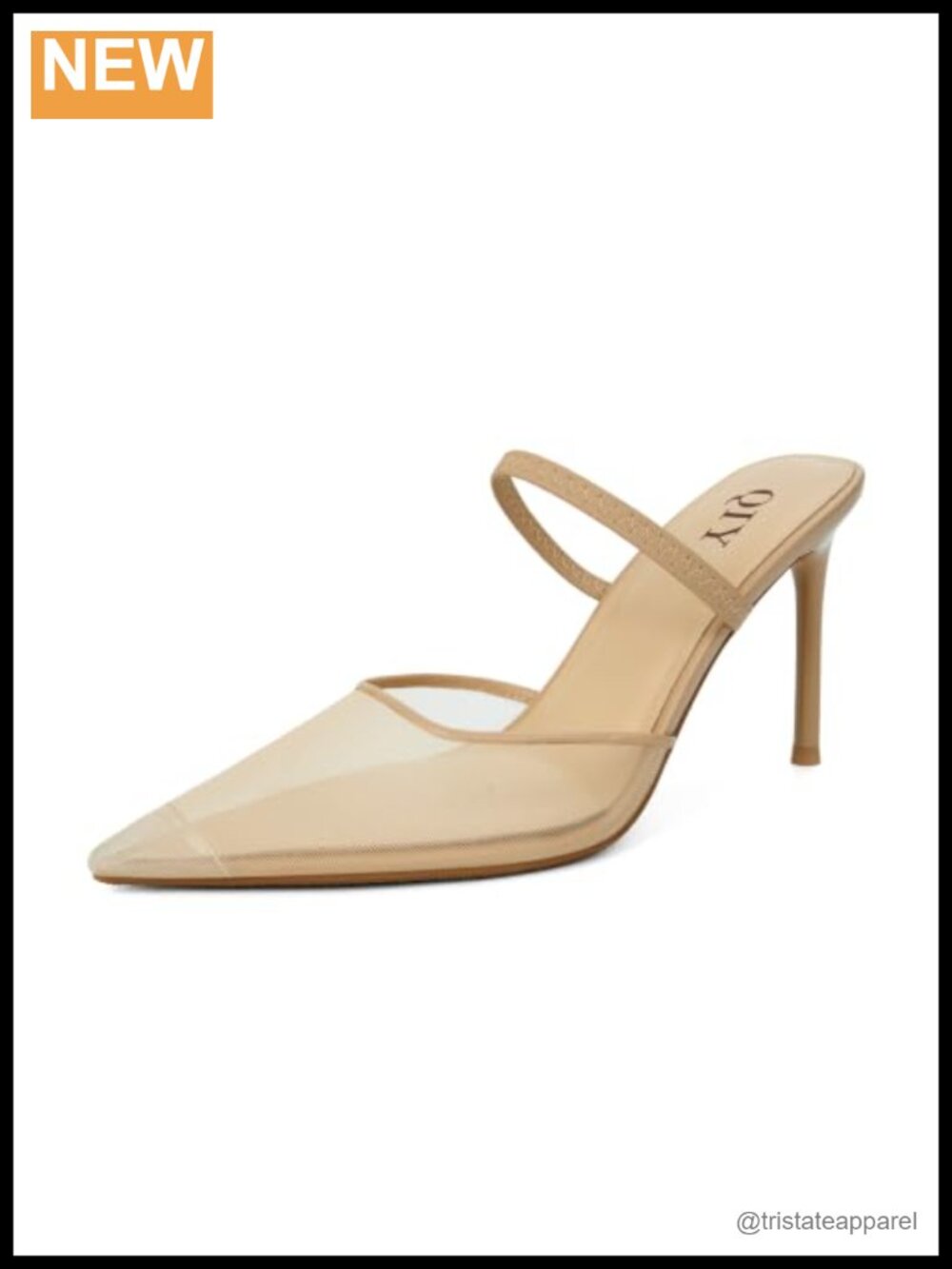 Women's Pointed Toe Slingback Stiletto Mesh Pumps Heels